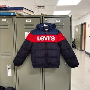 Levi's Red and Navy Quilted Puffer Jacket